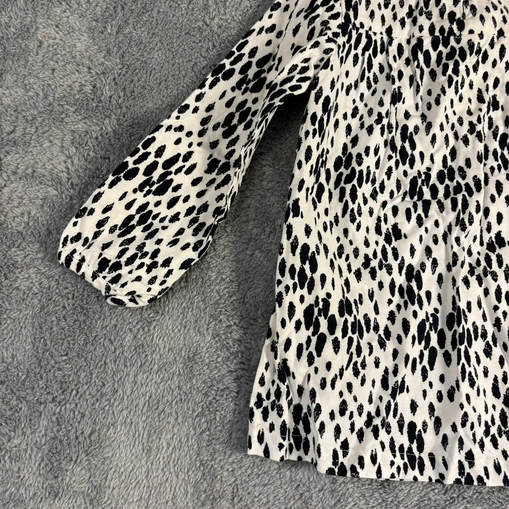 Carters Toddler Girls 4T Black White Animal Print Long Sleeve Blouse NWT